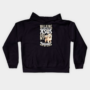 Jesus and dog - Norwegian Buhund Kids Hoodie